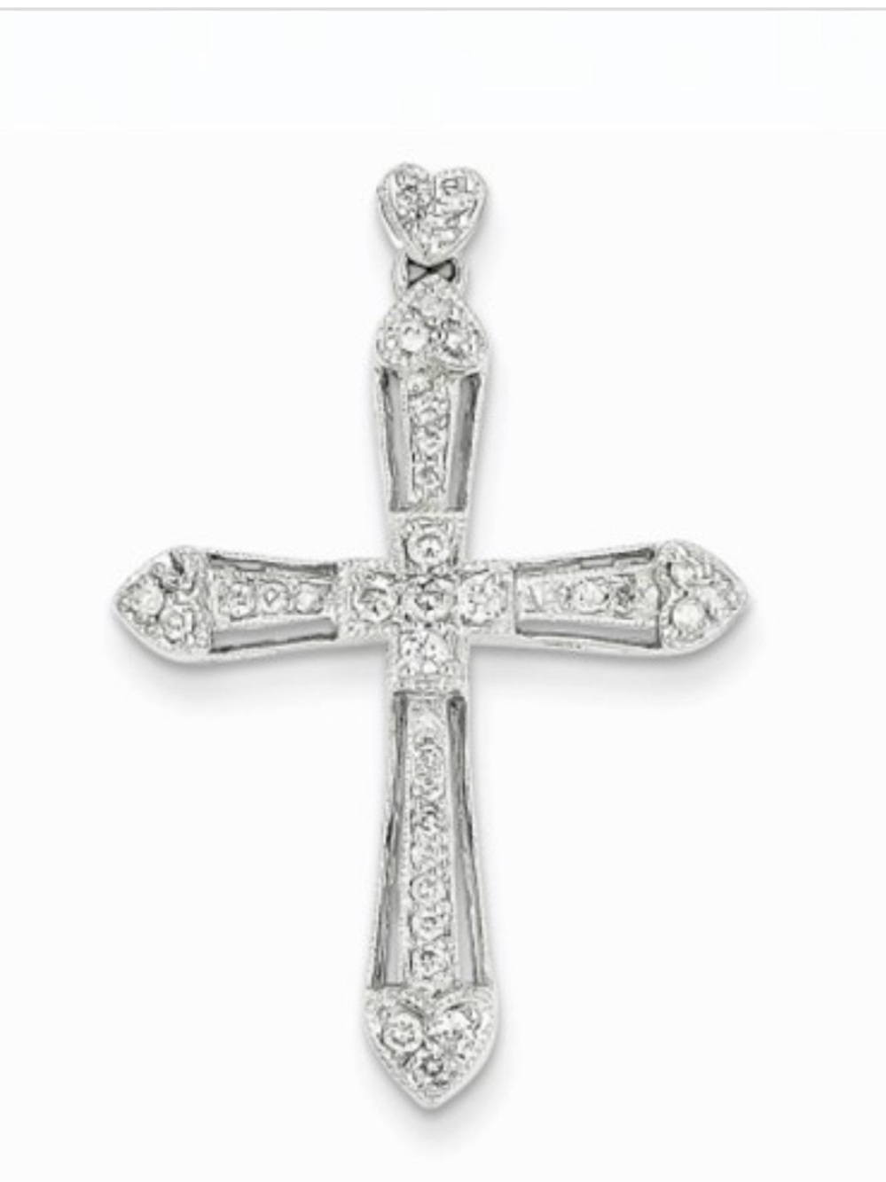 14k diamond cross 1/3ct. White gold